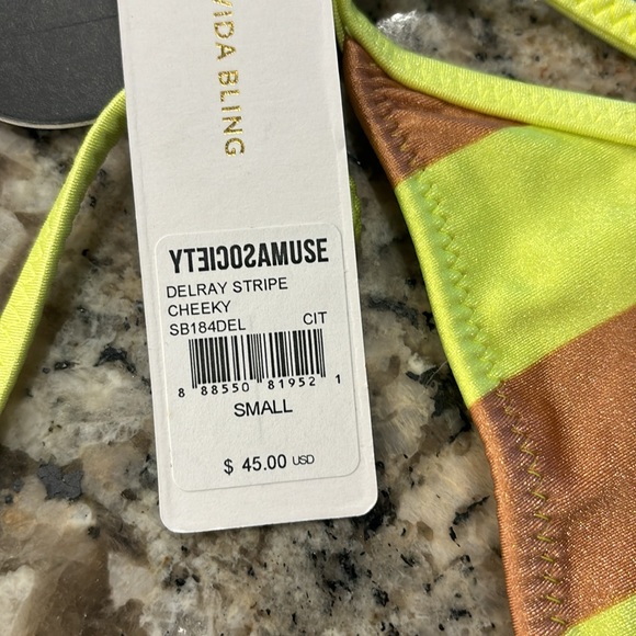 NWT Beach Vida Bling Bikini Swim Bottom.  Cheeky. Size Small - Picture 4 of 4